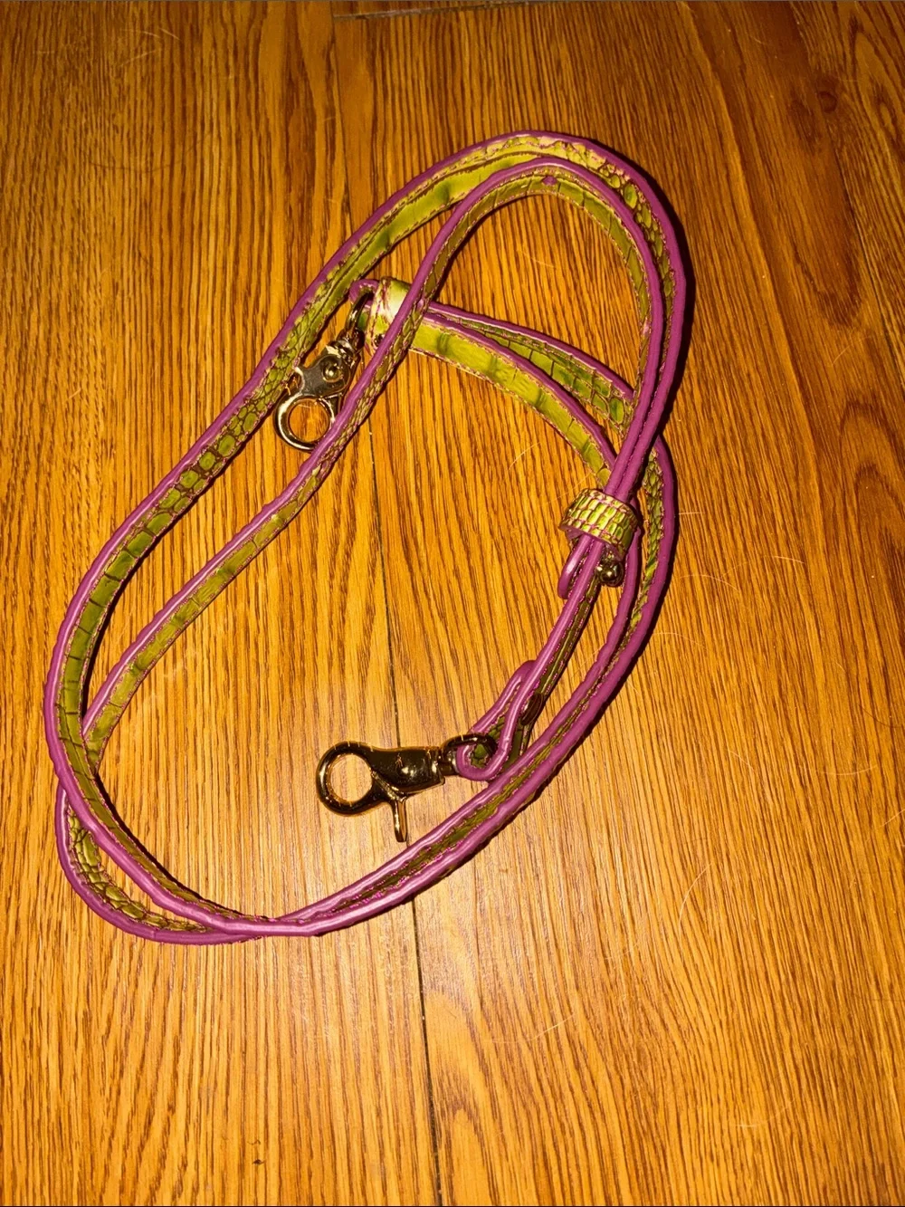 BRAHMIN colorway limeade crush Purple Lime green leather Shoulder purse strap